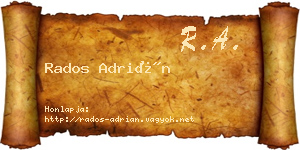 Rados Adrián névjegykártya
