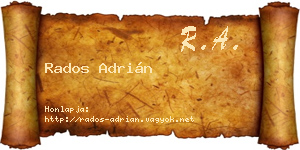 Rados Adrián névjegykártya